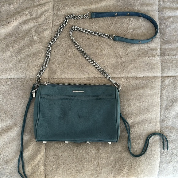 Rebecca Minkoff Mini Mac Blue Suede Crossbody - Picture 4 of 4